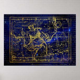 affiche de constellation de serpens