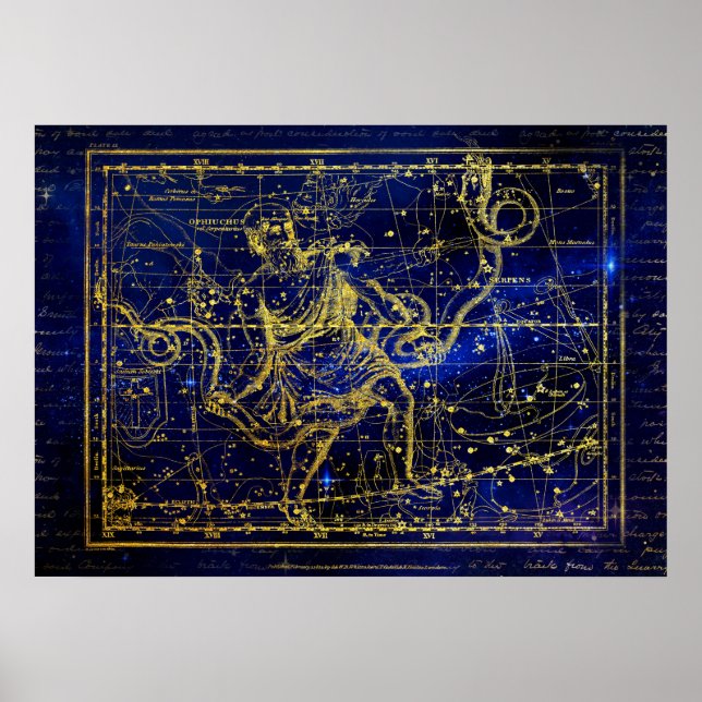affiche de constellation de serpens (Devant)