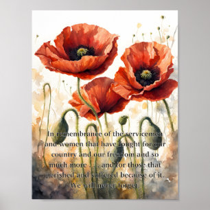 Affiche de coquelicot pour le jour de la commémora