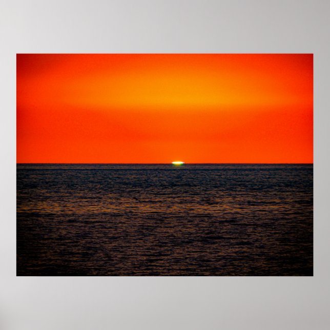 Affiche de coucher de soleil de Maui rouge foncé (Devant)