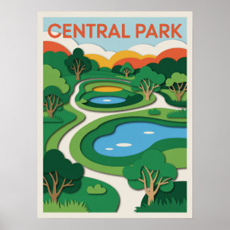 Affiche de coucher de soleil en papier découpé de 