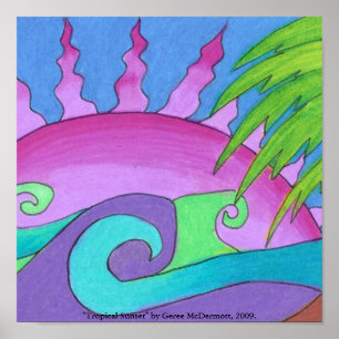 Affiche "de coucher du soleil tropical"