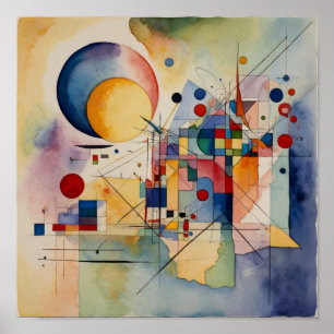 Affiche de couleur à l'eau d'art abstrait artistiq
