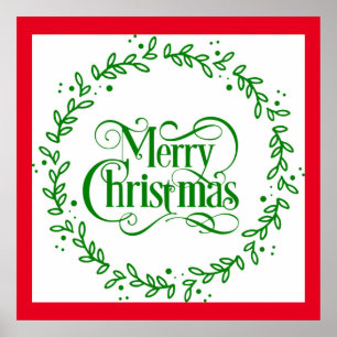 AFFICHE DE COURONNE DE NOËL VERTE