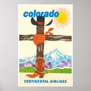 Affiche de cow-boy d'art occidental du Colorado