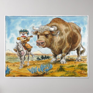 Affiche de cowboy de chant