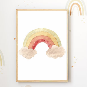 Affiche de crèche arc-en-ciel décoration boho pour