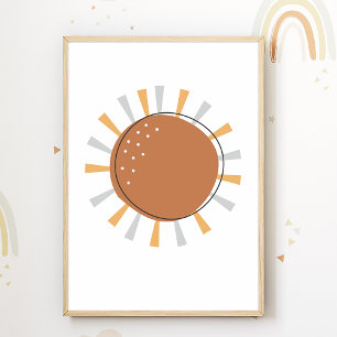Affiche de crèche Boho Sun pour la décoration de c