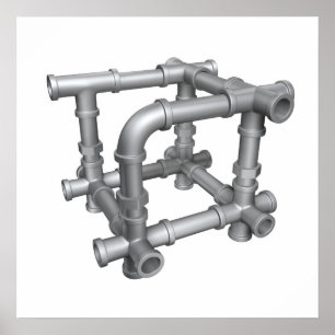 Affiche de cube en tuyaux