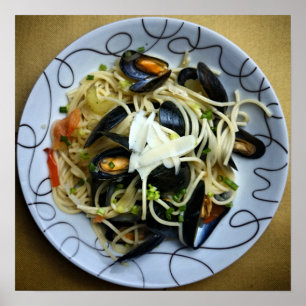 Affiche de cuisine Clam Pasta