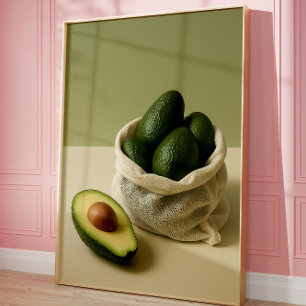 Affiche de cuisine minimaliste à l'avocat pour mur