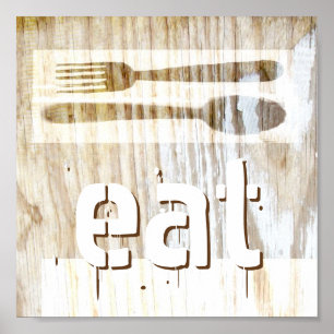 affiche de cuisine typographie rustique chic