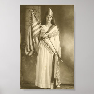 affiche de dame de liberity de suffrage