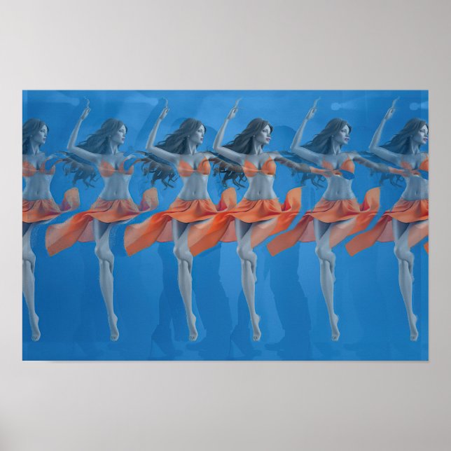 Affiche de danseuse stéréogramme 3D (Devant)