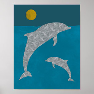 Affiche de dauphin, Décor du mur de dauphin, Impre