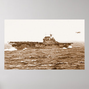 Affiche de décollage B-25 de l'USS Hornet