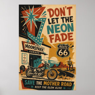 Affiche de décoration américaine Garage Route 66 p