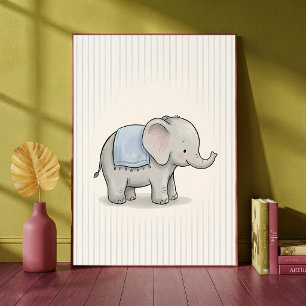 Affiche de décoration de chambre de bébé éléphant