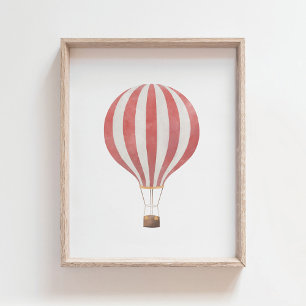 Affiche de décoration de nurserie en montgolfière 