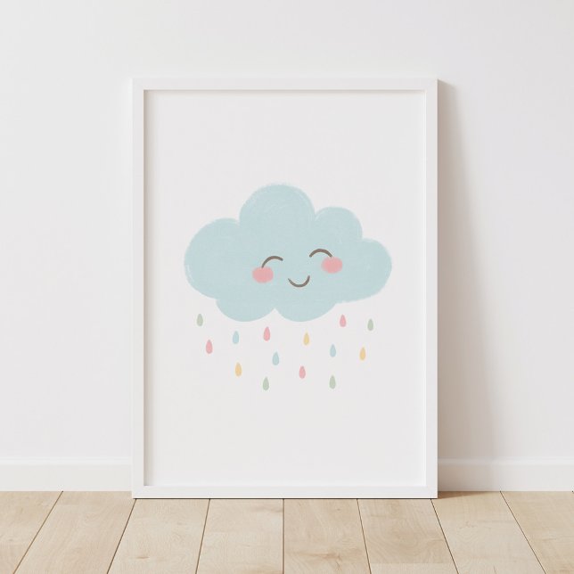 Affiche de décoration de nursery Nuage Pastel Happ (Créateur téléchargé)