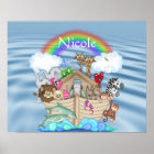 AFFICHE DE DÉCORATION DU NURSERT DE NOAHS DE RAINB
