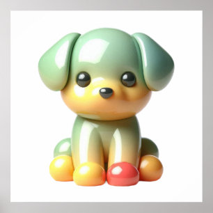 Affiche de décoration murale Chien toutou mignon e