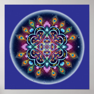 Affiche de décoration murale mandala cosmique