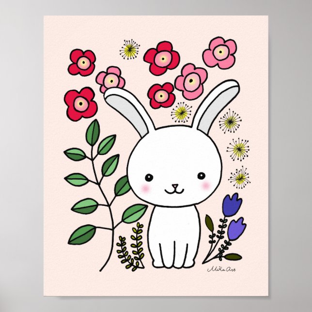 Affiche de décoration pour la nurserie Lapin migno (Devant)