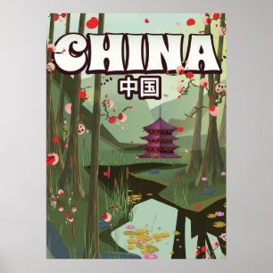 Affiche de dessin de China Water Gardens