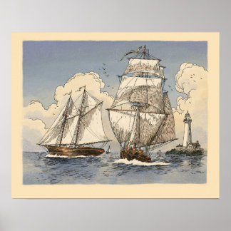 Affiche de deux navires Tony Millionaire