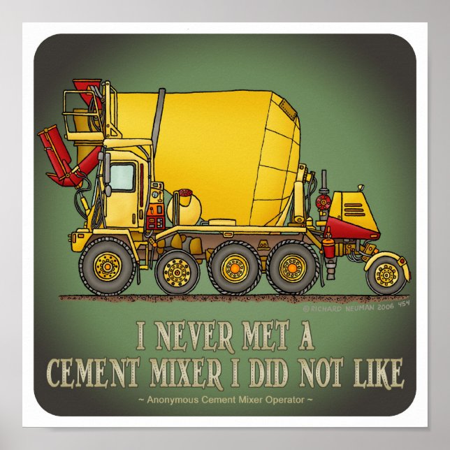 Affiche de devis de conducteur de camion de ciment (Devant)