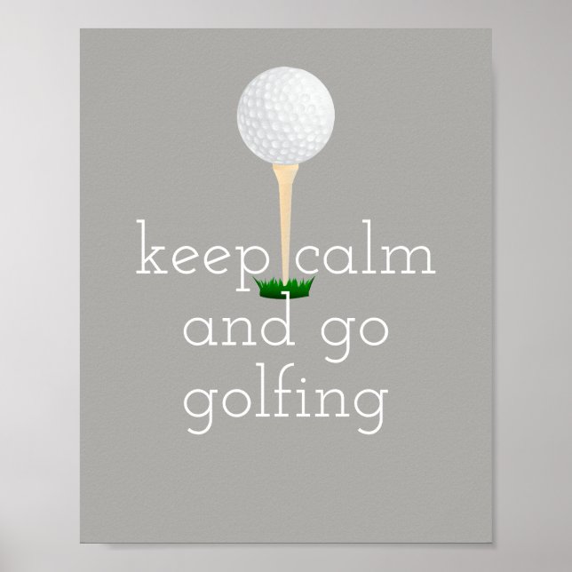 affiche de devis de golf pour golfeurs gris et bla (Devant)