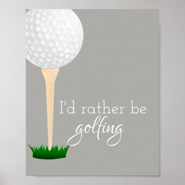 affiche de devis de golf pour golfeurs gris et bla (Devant)