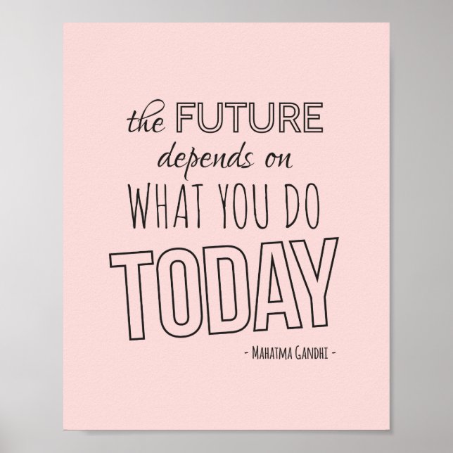 Affiche de devis inspirante La tendance rose futur (Devant)