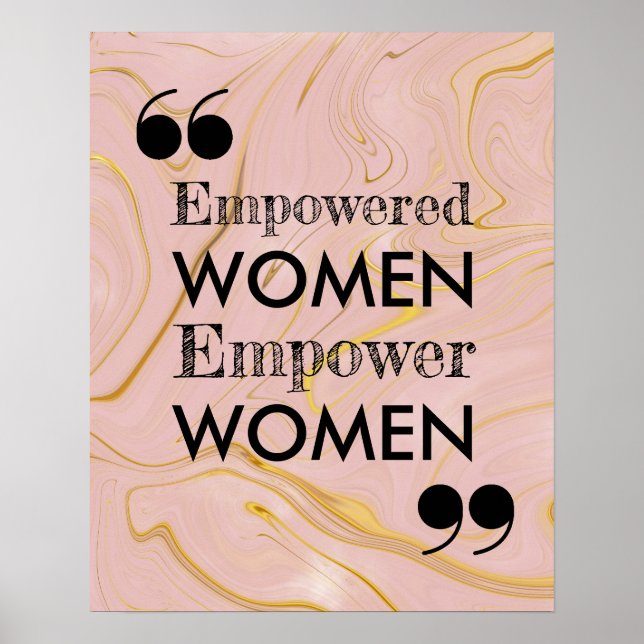 Affiche de devis inspirante pour femmes marbrées (Devant)