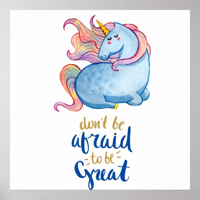 Affiche de devis Inspiration Unicorn Bleu (Devant)