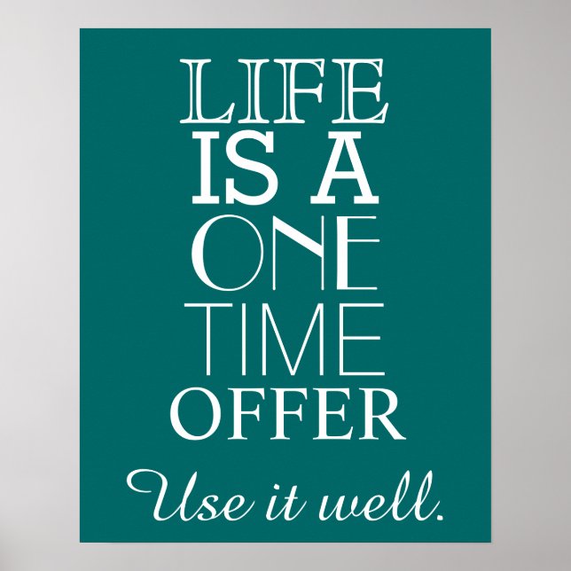 Affiche de devis Inspirational LIFE - Personnalise (Devant)