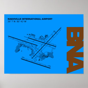 Affiche de diagramme de l'aéroport de Nashville