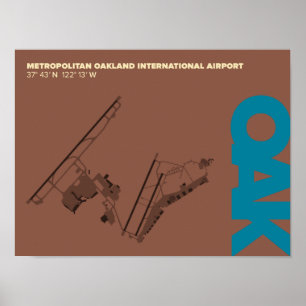 Affiche de diagramme (OAK) d'aéroport d'Oakland