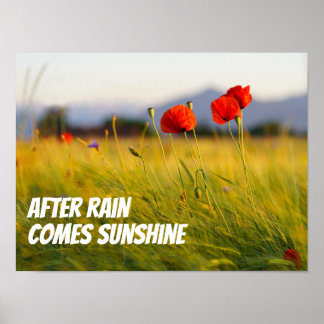 Affiche de dicton de sagesse après la pluie vient