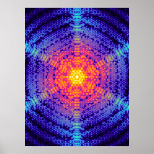 Affiche de diffraction hexagonale (Devant)