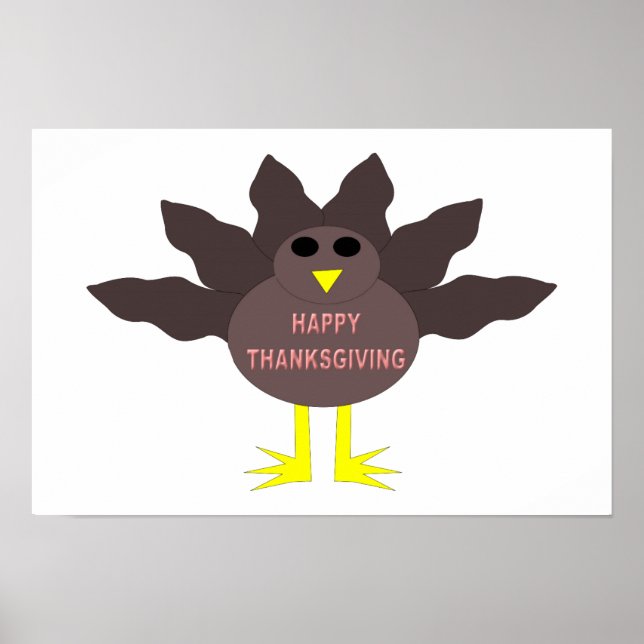 Affiche de dinde plumée de Thanksgiving (Devant)
