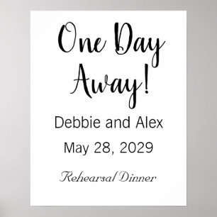 Affiche de dîner de répétition de mariage à un jou