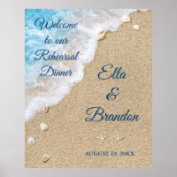 Affiche de dîner de répétition de vagues de plage 