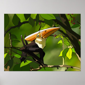Affiche de dinosaure - Thalassodromeus Toucan