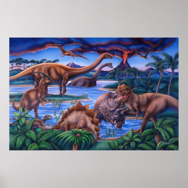 Affiche de dinosaures (Devant)