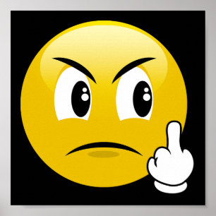 Affiche de doigt moyen d'Emoji