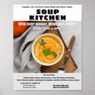Affiche de don et de bénévolat pour la soupe popul