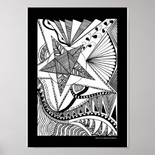 Affiche de doodle étoile