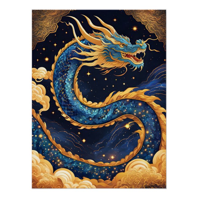 affiche de dragon chinois (Devant)